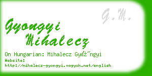 gyongyi mihalecz business card